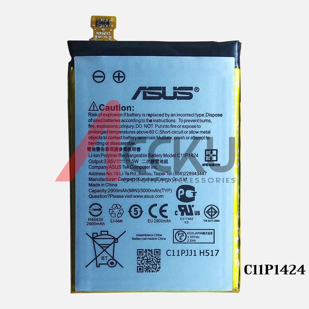 BATERAI ASUS C11P1424 ZENFONE 2 5'5 INCH BATTERY ASUS Z2 ZENFONE ZOOM HIGH QUALITY