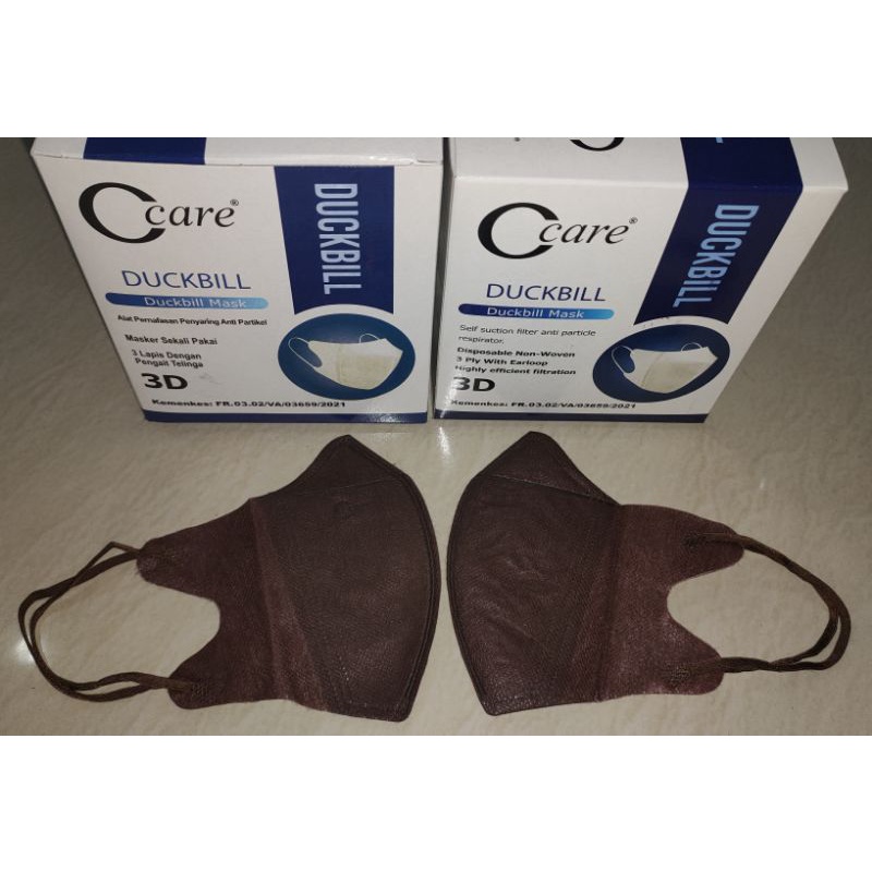 Masker DUCKBILL Ccare 3ply &amp; 4ply isi 50pcs &amp; isi 10pcs EMBOSS