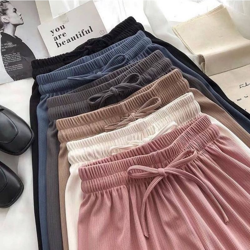 Celana Kulot Knit Berkualitas - Kinan Knit Pants Premium Cullote Pants Celana Kulot Wanita Celana Anti Kusut