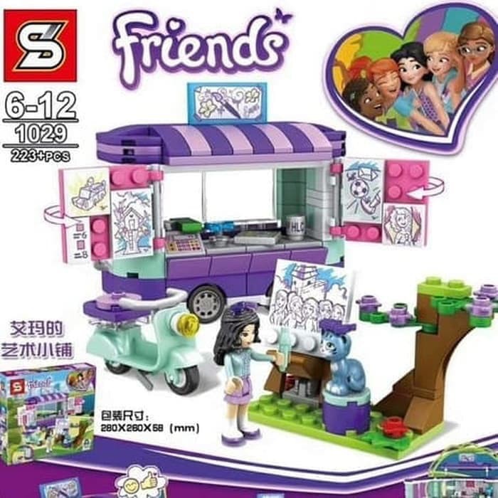 MAINAN EDUKASI ANAK BRICK SY 1029 FRIENDS EMMA ART SAND BRICK SY1029