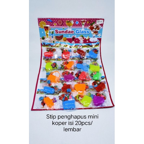 

Stip penghapus karakter lucu koper/ penghapus mini koper isi 20pcs