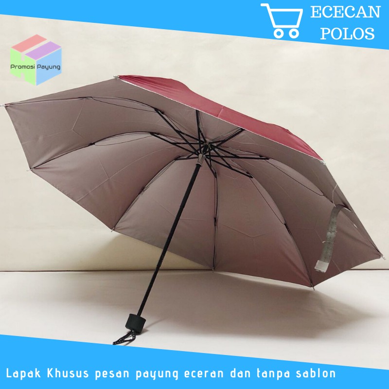 Payung lipat 3 anti angin lapis silver threefold umbrella warna warni bahan custom - BEST PRODUCT