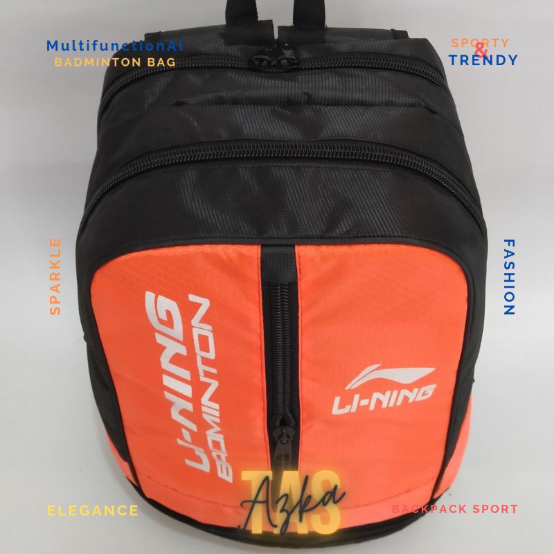 Tas raket badminton Lining BONUS G.K SHUTTLECOCK  | Ransel Raket Lining Thermal Multifungsi Trandy