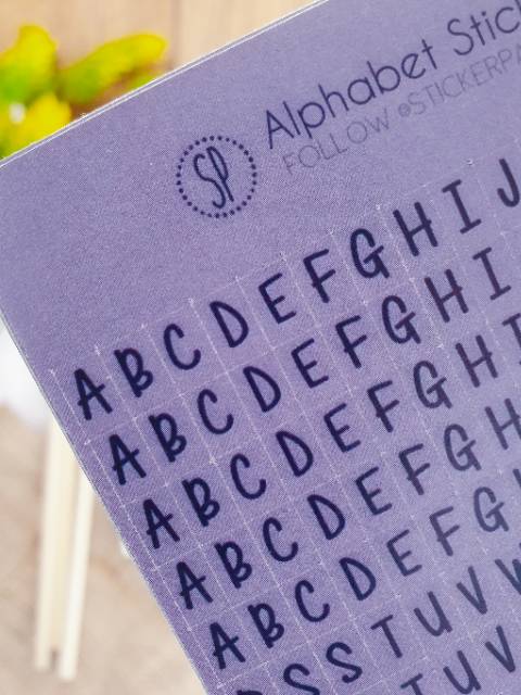 [Sticker Party] 442pc Stiker Huruf Aesthetic Huruf Besar Stiker Bujo Alfabet Agenda Ukuran Kecil 0,5-4
