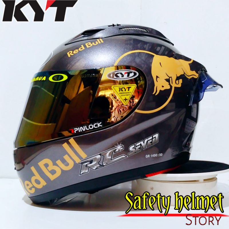 helm full face kyt rc seven paket ganteng red bull