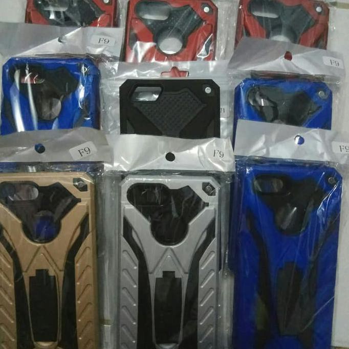 Casing Soft Case Oppo F9 Case Oppo F9 Phantom Robot Ruger Stand Backcover Irone Kick