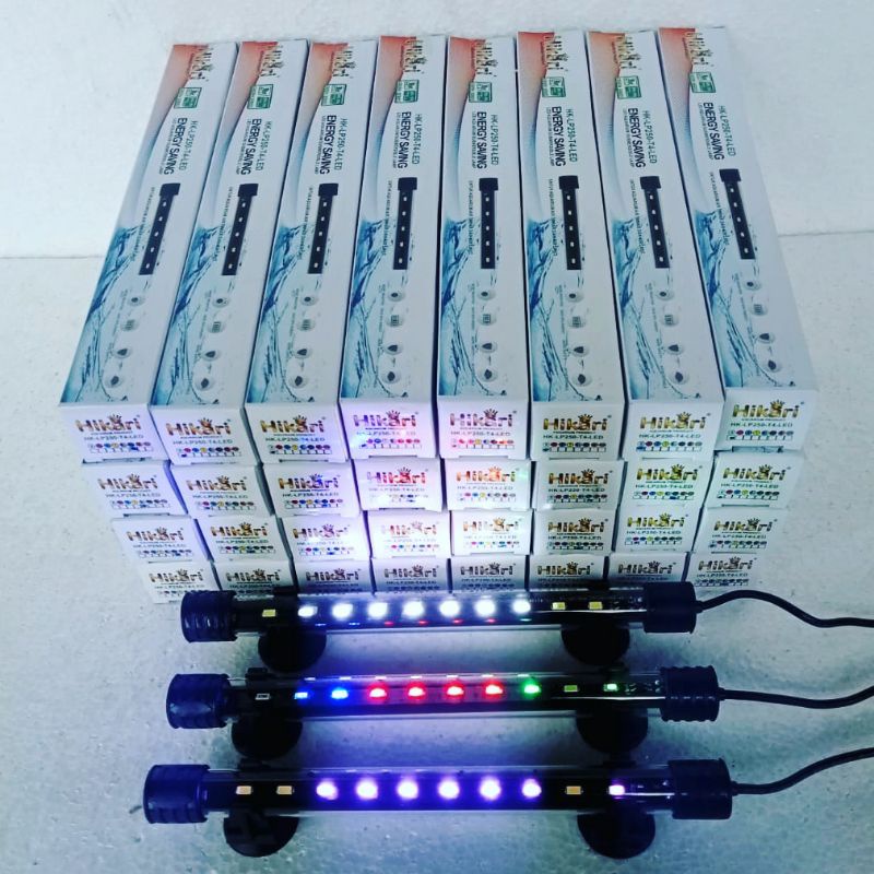 Lampu celup Led aquarium 20 cm putih biru merah 3warna RGB (ALL MERK)