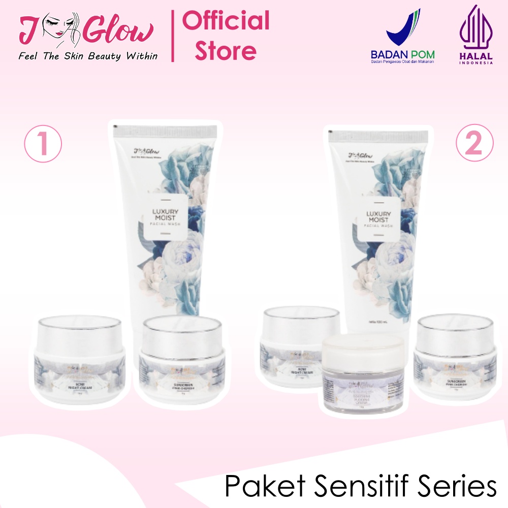 JGLOW SKINCARE BEAUTY PAKET SENSITIF SALEP IRITASI / PAKET SENSITIF PUDDING CREAM JGLOW ORIGINAL
