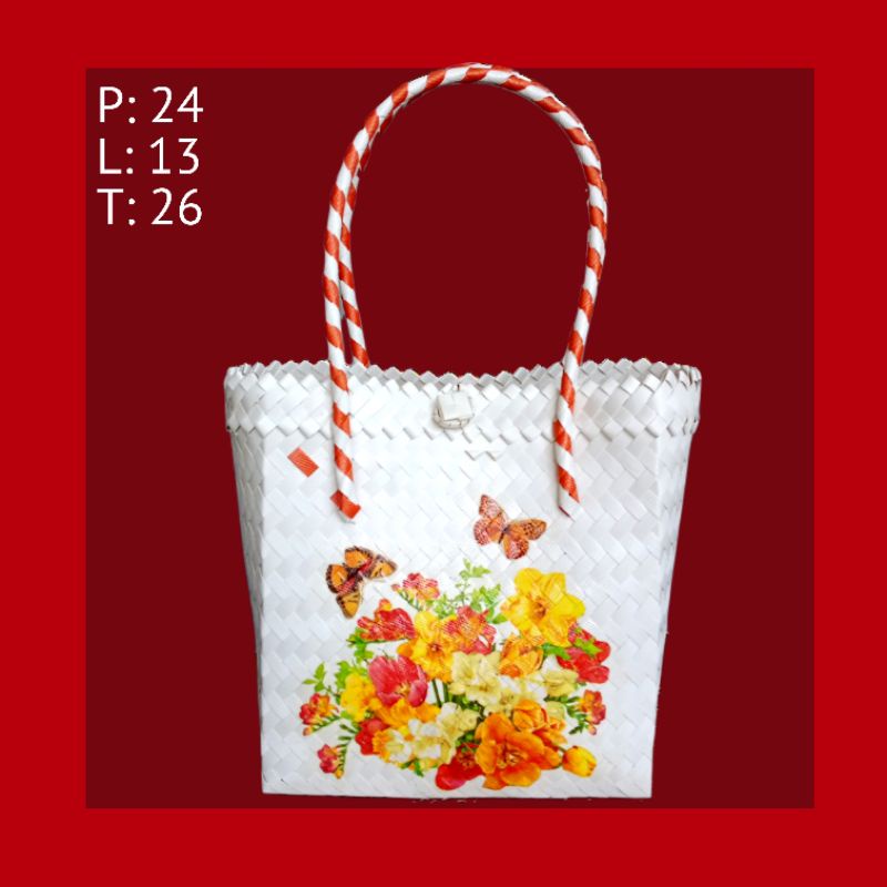 Tas Anyaman Plastik / Tas Anyaman Cantik / Tas Anyaman Grosir  / Tas Anyaman Murah  / Tas  Lukis