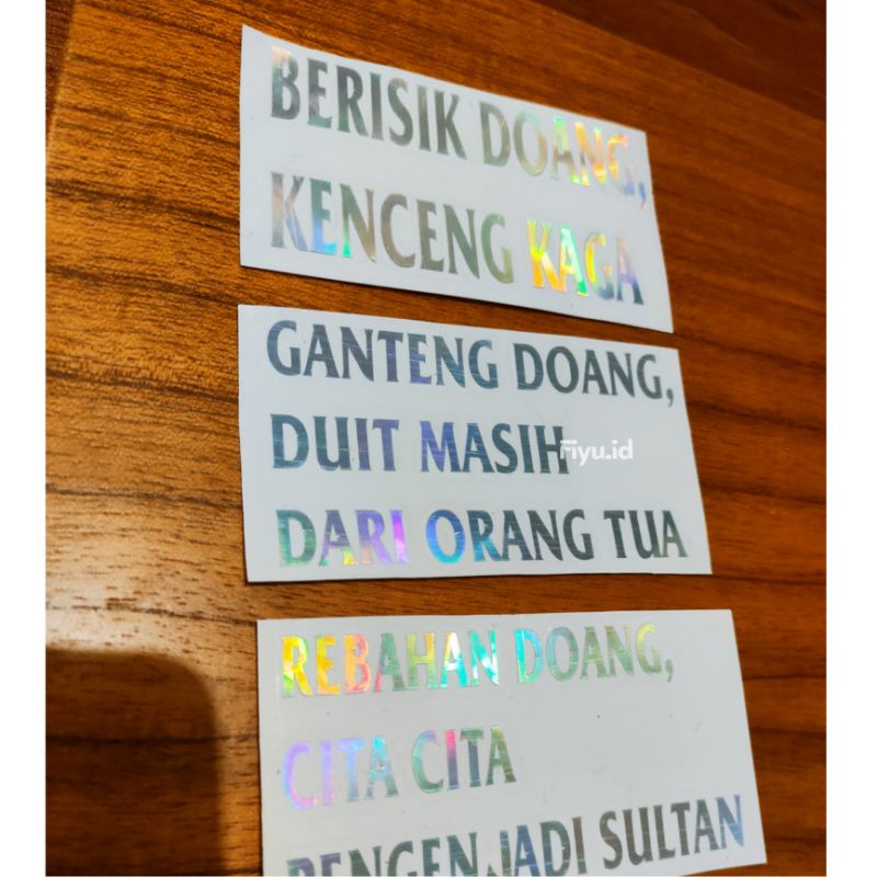 (REQUEST DICHAT!) STIKER HOLOGRAM CUSTOM NAMA ATAU KATA ( UKURAN 5x10cm / HARGA 1 STIKER )