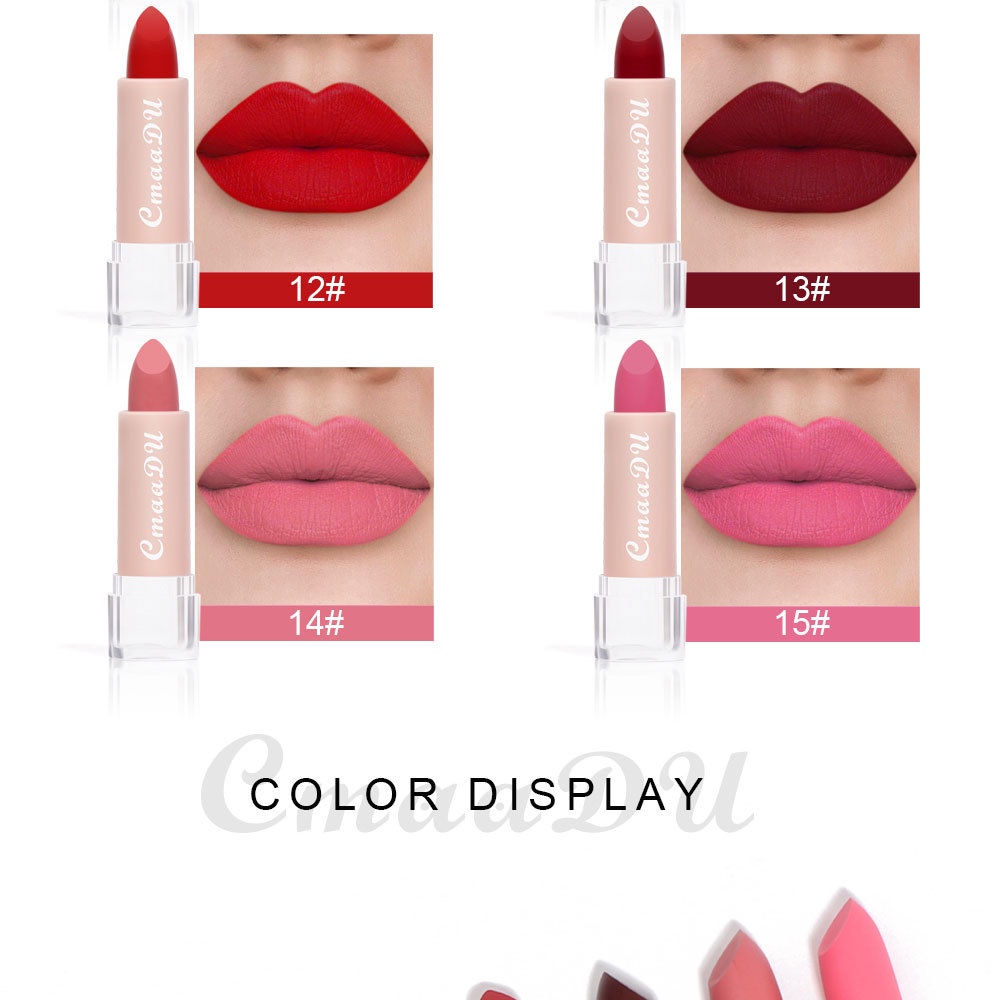 ORIGINAL CMAADU MATTE LIPSTICK NEW NOUVEAU 15 COLOURS WATERPROOF LONG LASTING