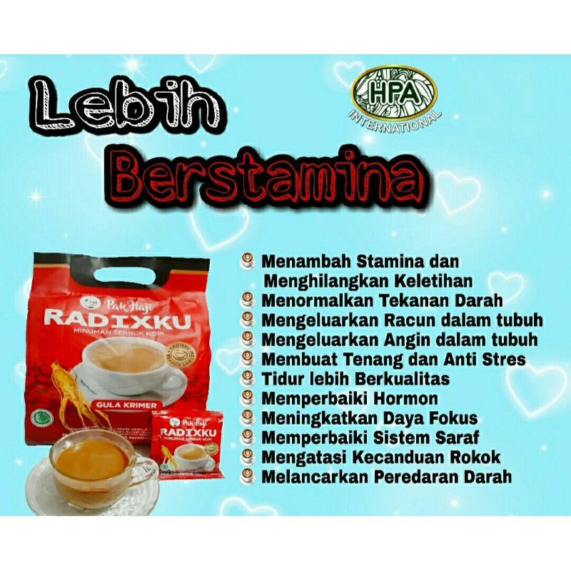 

Radixku (Kopi dengan Ginseng Jawa), tanpa kafein