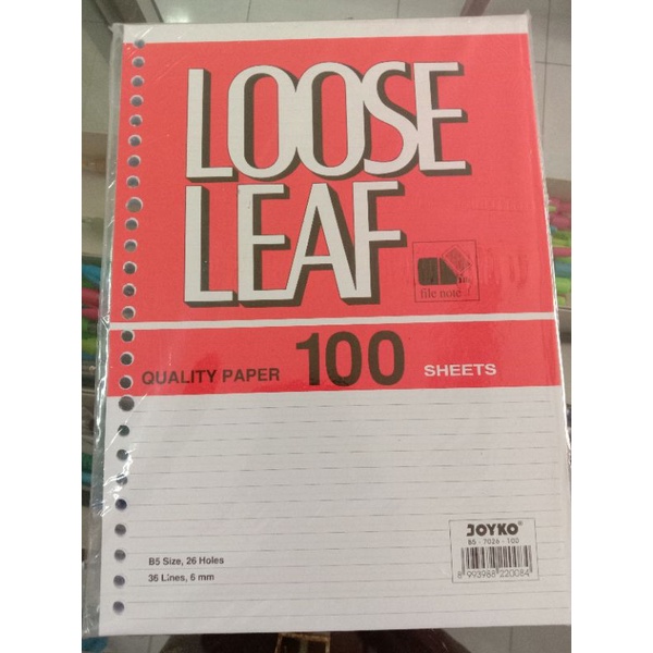 

loose leaf isi 100 lembar