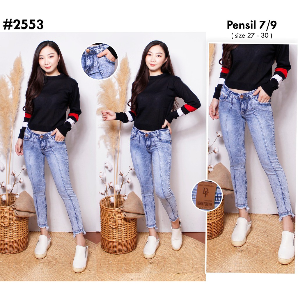 

#2553 DF JEANS PENSIL 7/9 RAWIS TERLARIS