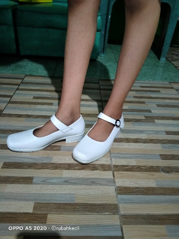 Sale ! Sepatu Paskibra Sekolah Kantor Pantofel Wanita / Sepatu Formal Kerja Wanita Kulit Asli Putih
