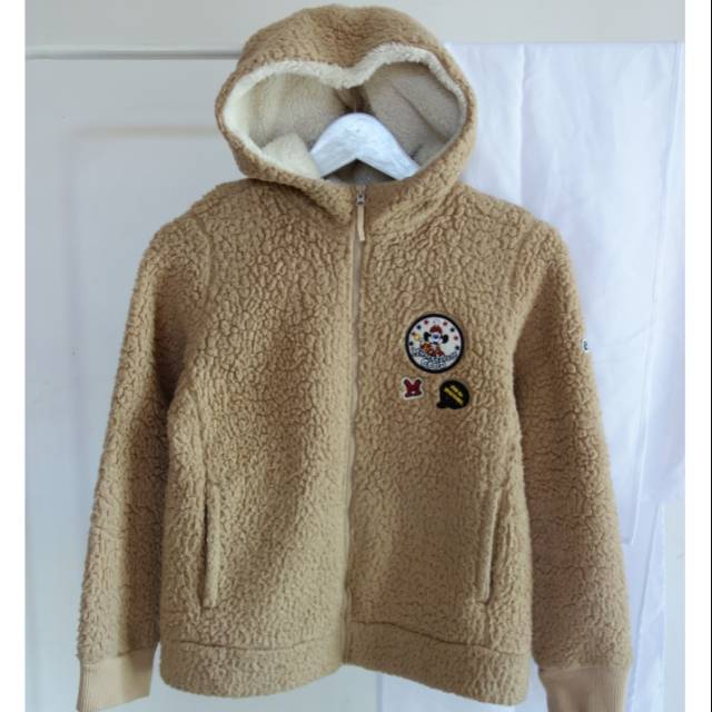 Uniqlo Disney Mickey Mouse Fleece Kids Jacket Jaket Anak Preloved Bekas Branded Original Second