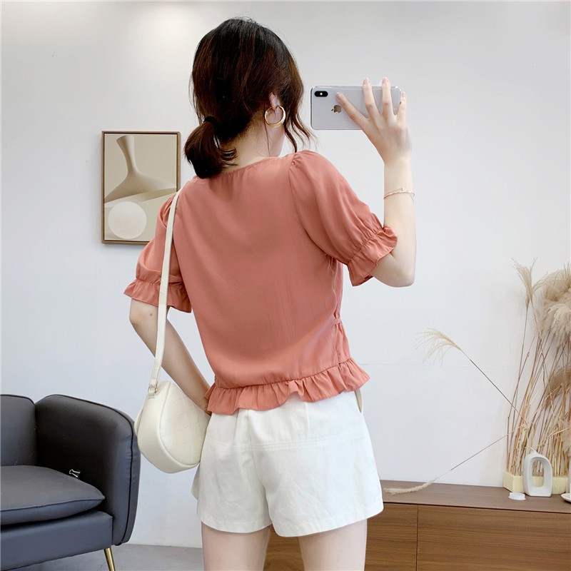 IBS-25 blouse atasan wanita import korea jepang formal kantor pink feminim