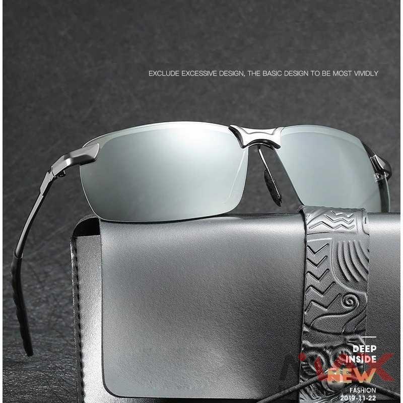 Kacamata Driver Pria Wanita Lensa Polarized UV400 Bahan Alloy Anti Silau Anti Sinar UV Kacamata Hitam Korea Fashion Driving glasses Aluminum Alloy riding color polarized sunglasses men's sunglasses driving glasses all-weather glasses