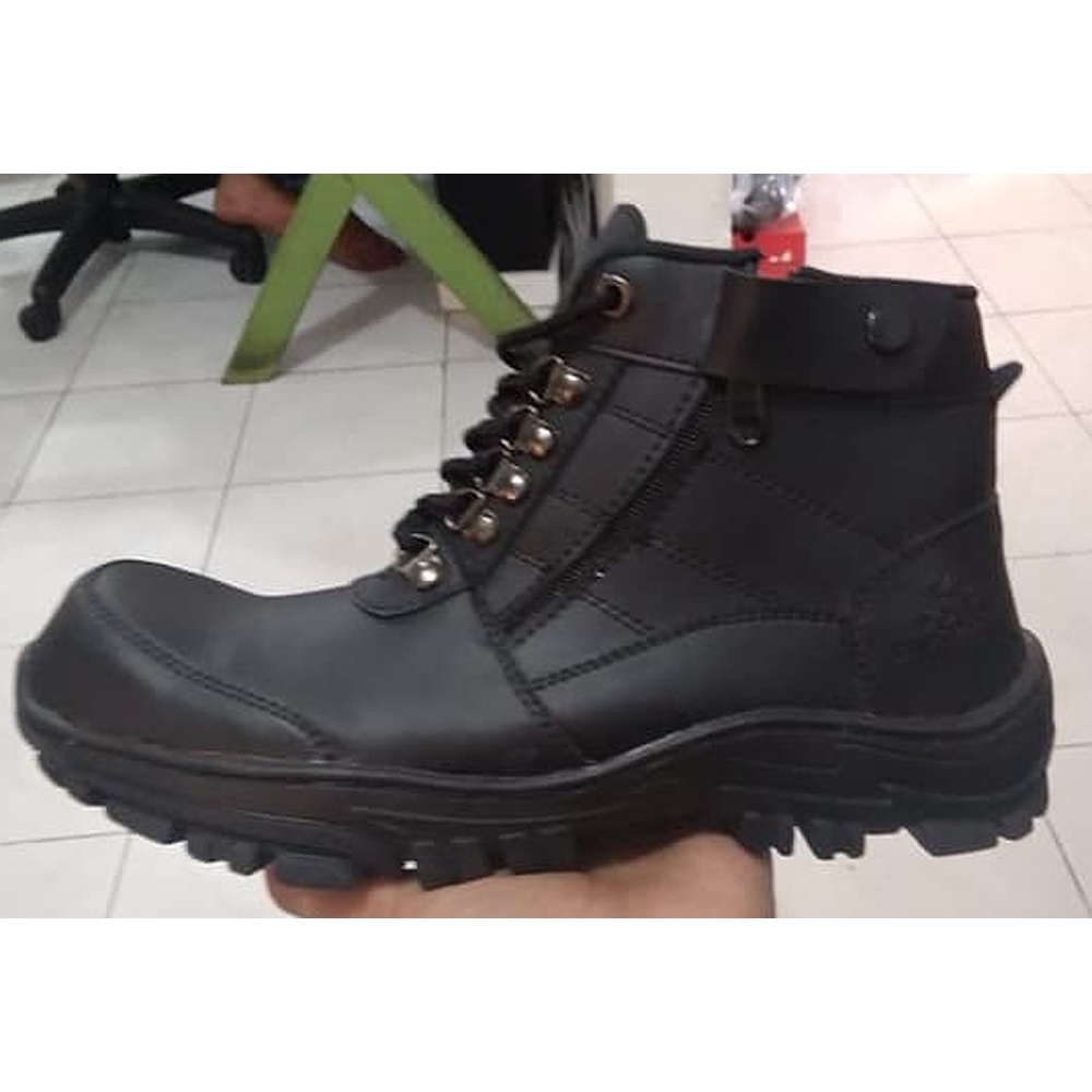 Sepatu Safety Boots Crocodile Zipper Morisey touring risleting kerja murah grosir