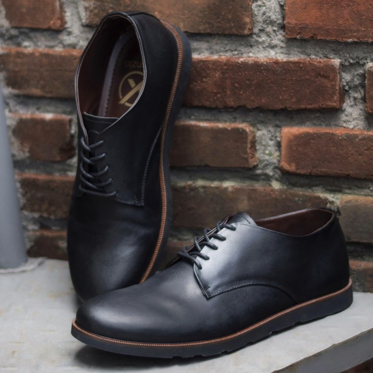 KUTA BLACK |FORIND x Kenzio| Sepatu Kulit Vintage Klasik Casual Pria Cowok Derby Original Footwear