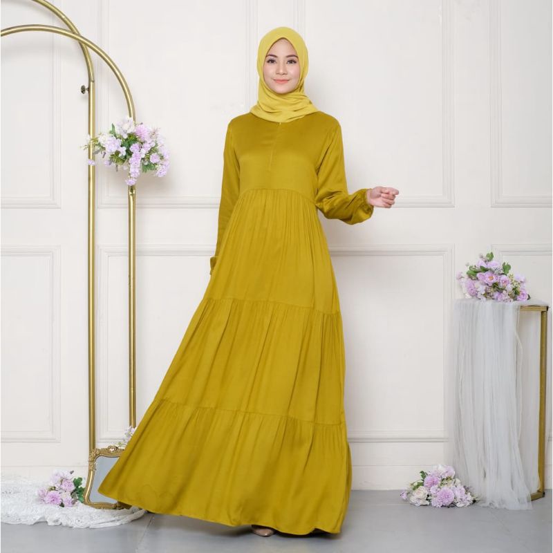 Gamis Rayon Twill Susun - DENARA MAXY //JF852