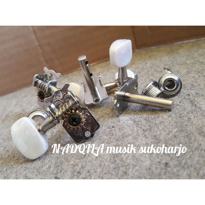 Driyer tuning peg tuner key pemutar senar grafik telinga mutiara ukulele kentrung 1 set