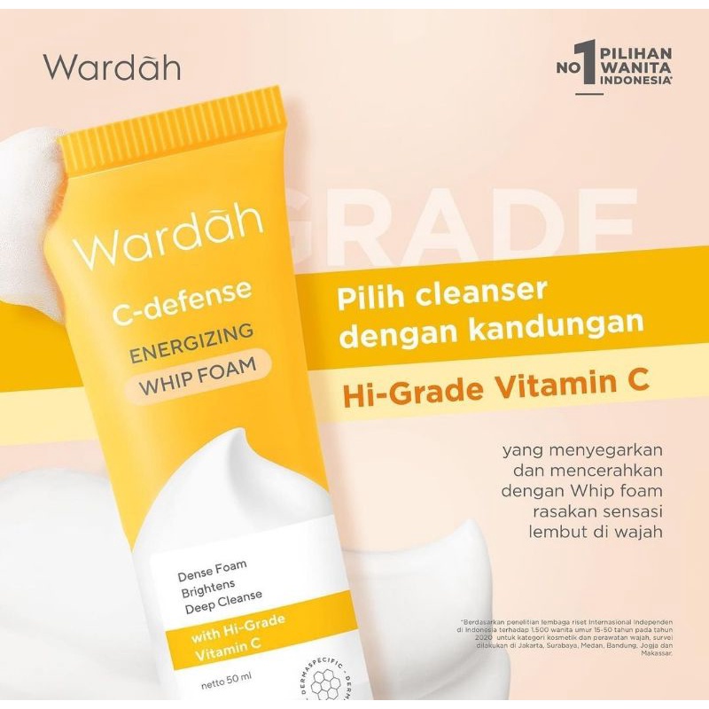 ☀️cahaya☀️wardah whip foam c-defense