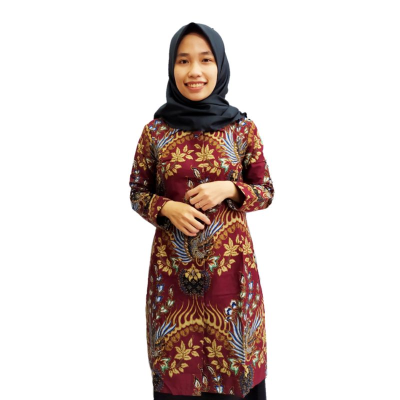 TUNIK BATIK MODERN / BLUS BATIK MURAH / BATIK WAHYU KENCANA / TUNIK BATIK HITAM / BATIK MODEL SIMPLE