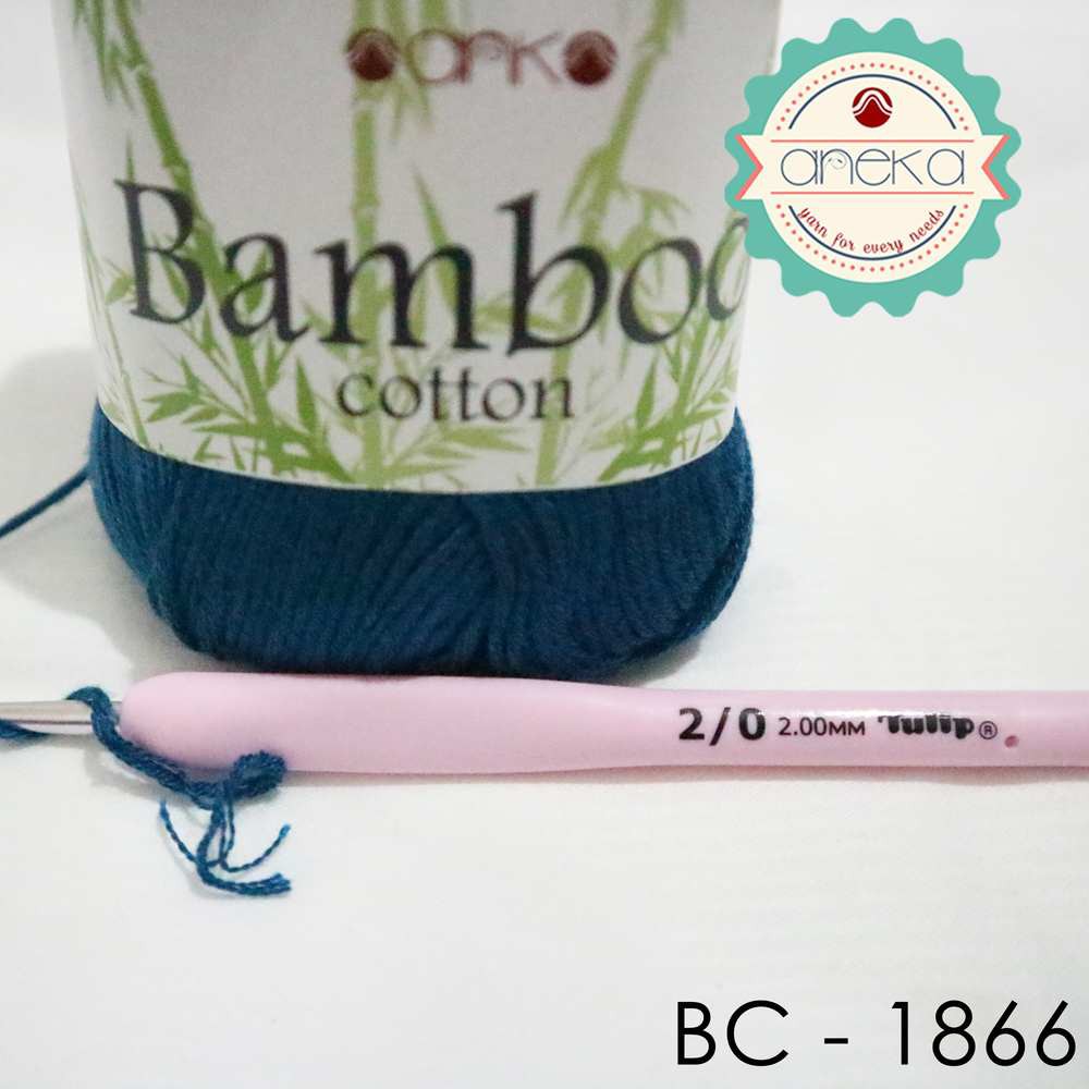 Benang Rajut Katun Bambu / Bamboo Cotton Yarn 2 - 1866 Denim Tua