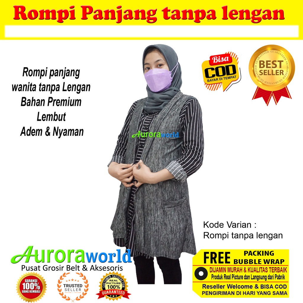 Auroraworld Outer / Rompi Tanpa lengan bahan lembut adem dan nyaman dipakai sehari hari bisa cod