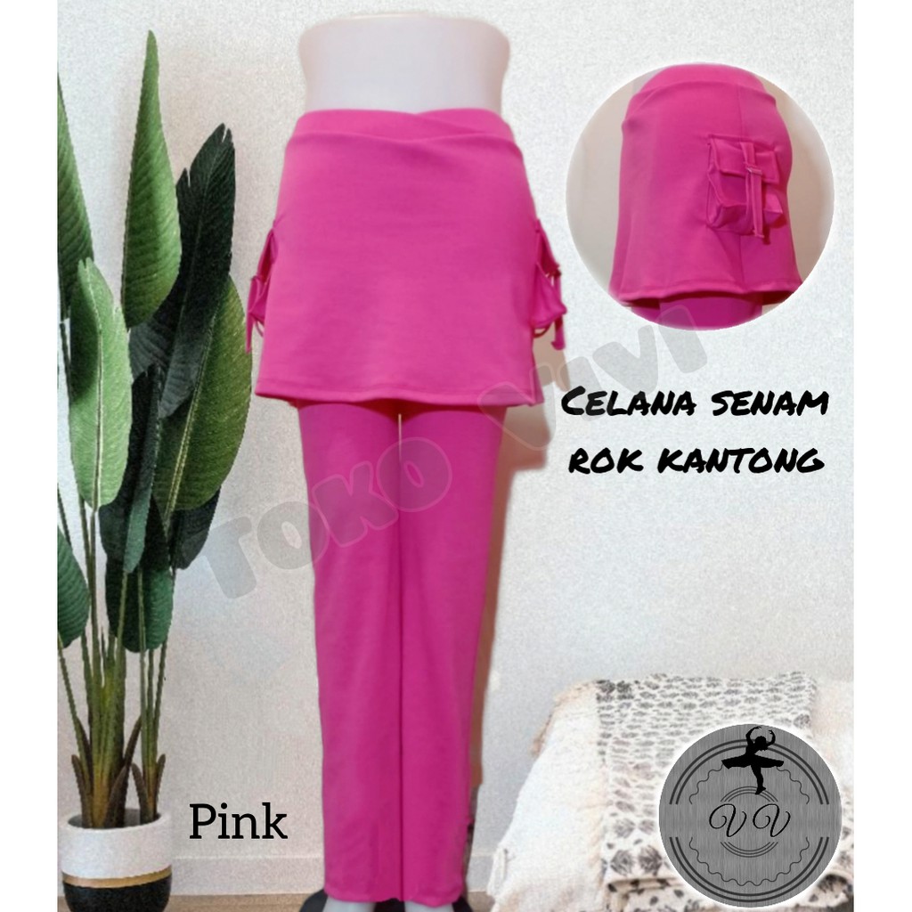 CELANA SENAM ROK KANTONG PINK / CELANA SENAM ROK TANPA KANTONG PINK