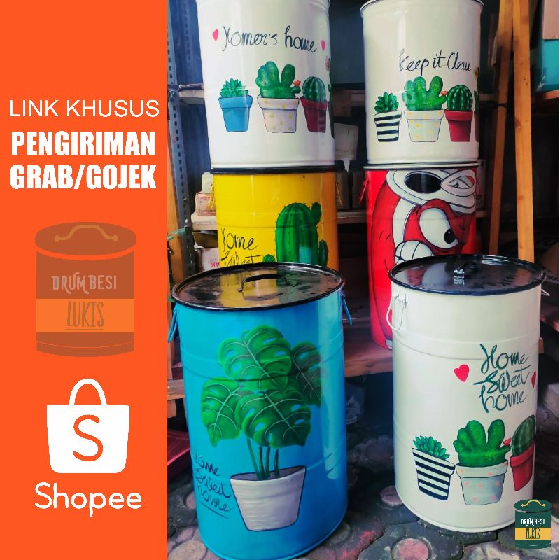 drum tong tempat sampah lukis
