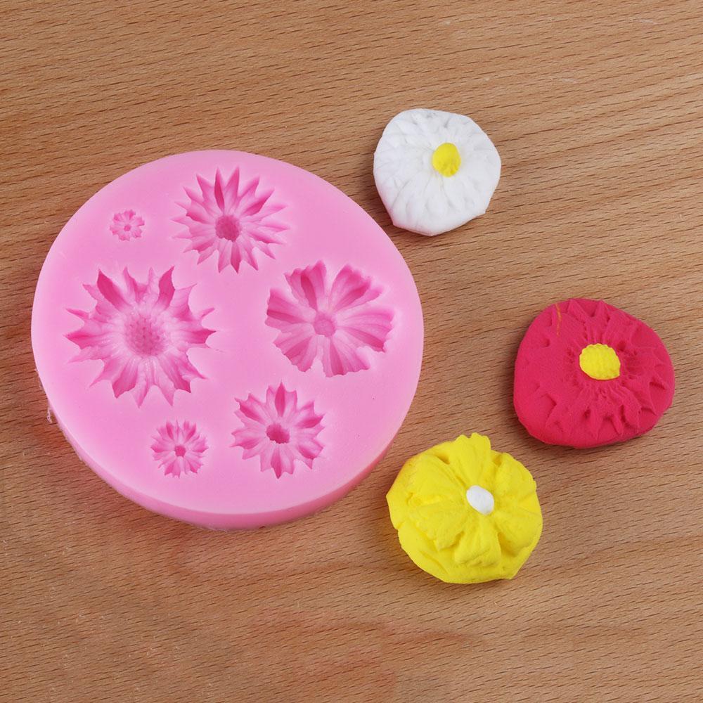 Solighter Cetakan Adonan Kue Fondant Desain Bunga Matahari Daisy Sun Flower Rose Untuk Sugarcraft