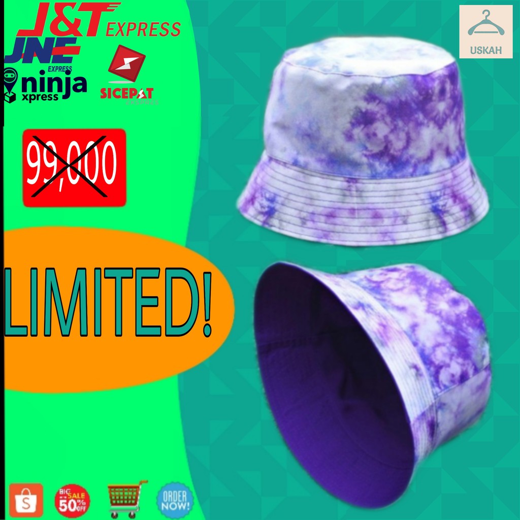 LIMITED TOPI BUCKET HAT TIE DYE  TOPI BUCKET FASHION KOREA PRIA WANITA IMPORT PREMIUM MURAH UNISEX