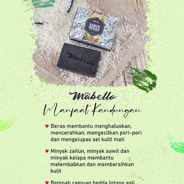 Mabello paket sabun beras hitam dan masker lulur wajah bedda lotong facial scrub paket skincare glowing mabelo beda lotong