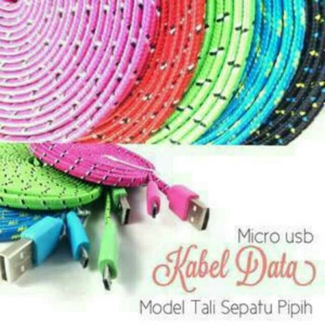 Kabel Data Model Tali Sepatu Panjang 3 Meter