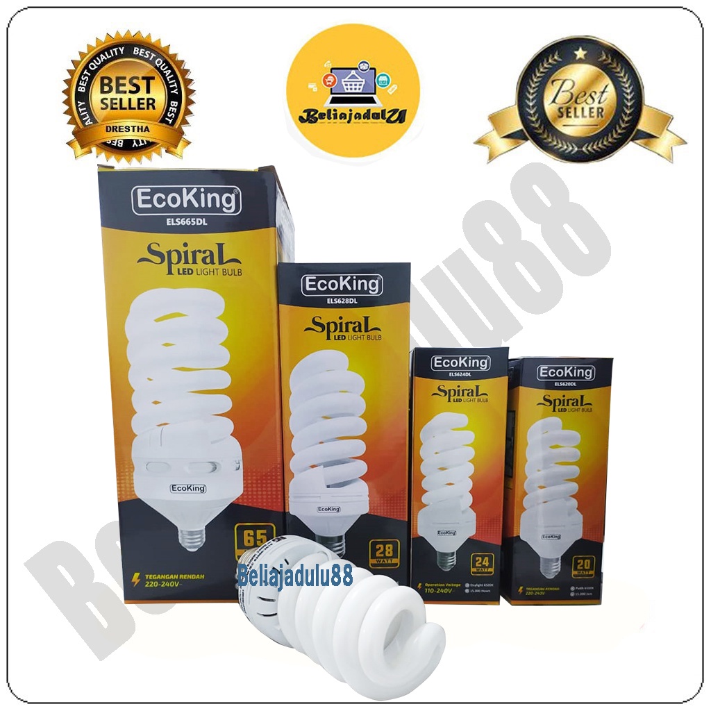 Beliajadulu88 Lampu Hemat Energi Termurah PLC Spiral 45 Watt Jumbo Super Terang ecoking