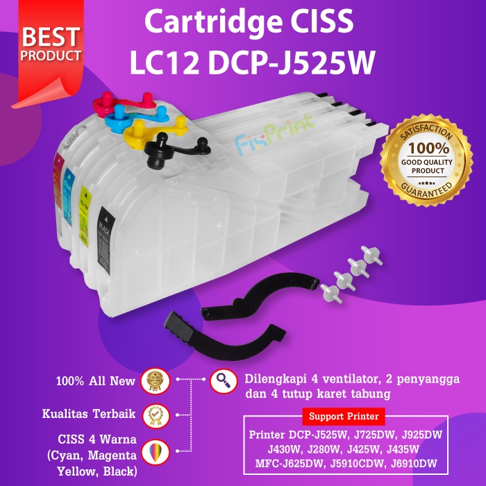 Cartridge CISS Brother LC12 LC17 LC71 LC73 Printer J435W J625DW J5910CDW J6910DW Panjang