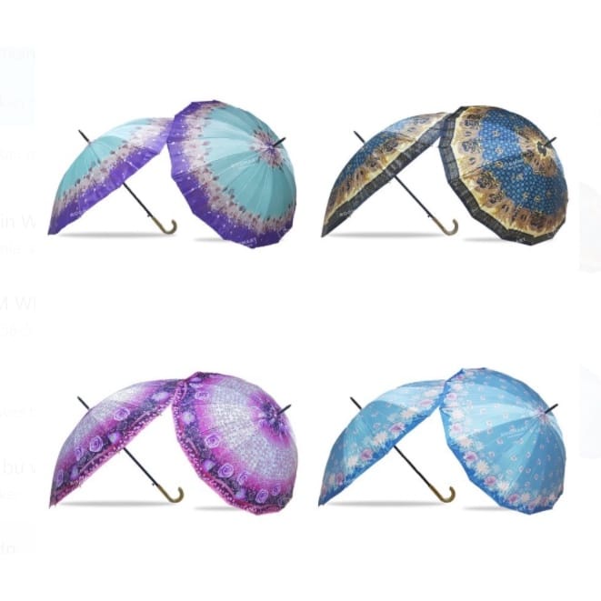 PAYUNG SATIN BUNGA 16 JARI / PAYUNG DEWASA MOTIF BUNGA