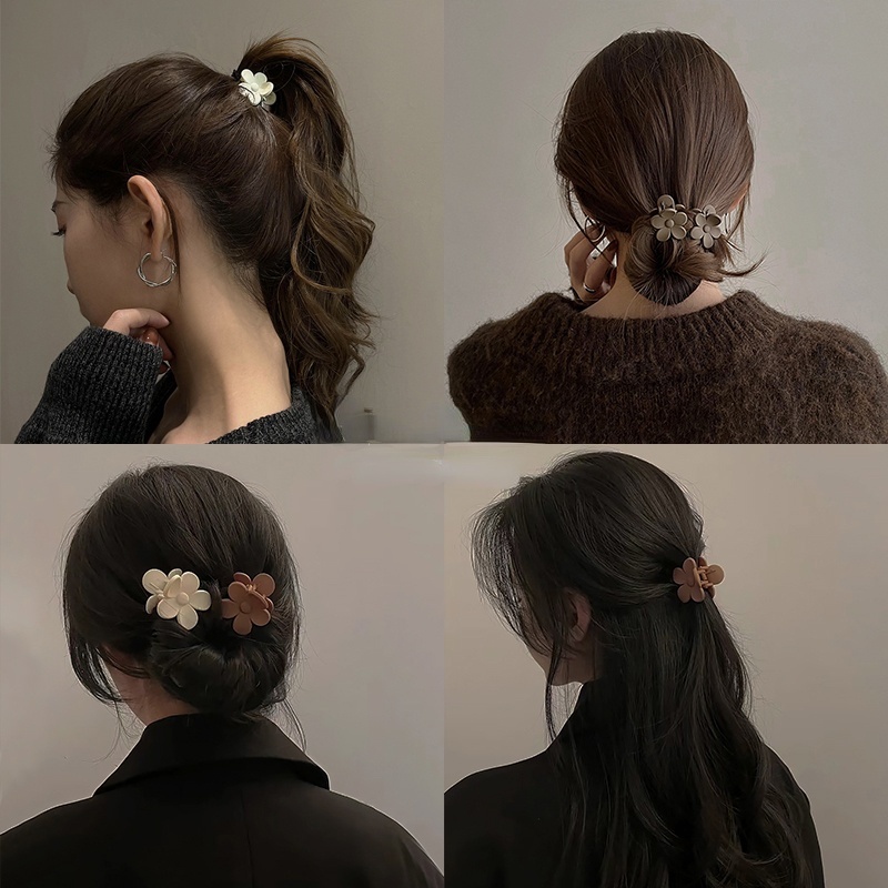 Jepit Rambut Bunga Mutiara vintage Elegan Gadis Korea Hati Ambil Klip