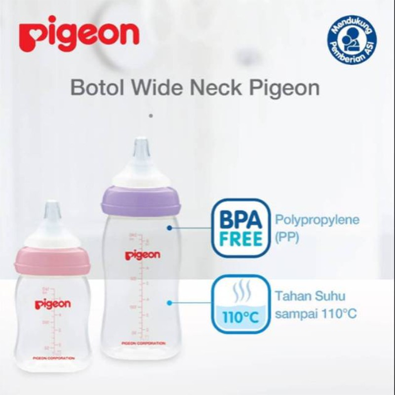 Botol Susu Pigeon 240ml Baby Girl 3pcs SofTouch Peristaltic Plus Wide Neck