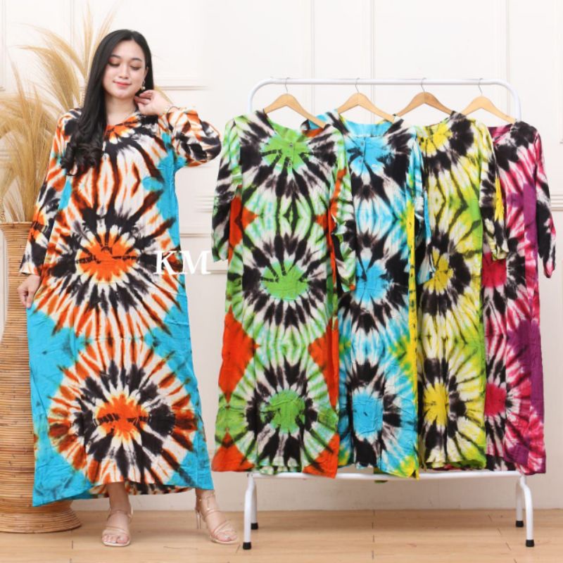 DASTER RAYON PANJANG BUNGA TULIP KANCING DEPAN BUSUI BUMIL KEKINIAN ADEM MURAH