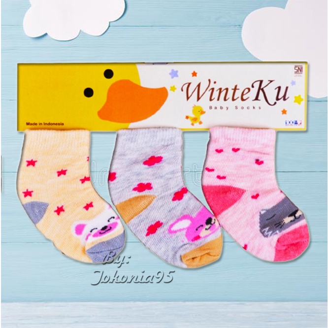 Kaos kaki Bayi Motif Winteku SNI Cewek Cowok - Isi 3 Pasang Kaos Kaki Motif Lucu