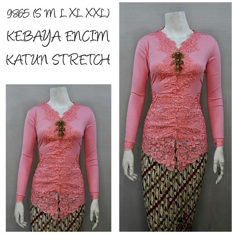 Indah KEBAYA ENCIM MODERN LENGAN PANJANG BORDIR SENADA KATUN STRETCH KEBAYA WISUDA KEBAYA KATUN KEBAYA AKAD KEBAYA HITAM S M L XL XXL 9865 C