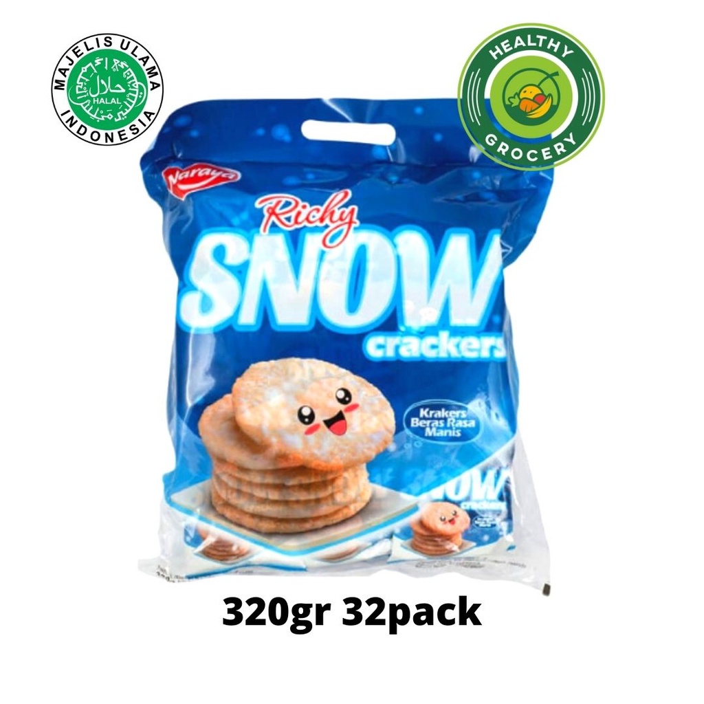 Naraya Richy Rice Crackers 252gr 45 Packs / Snow Crackers 320gr 32 Packs / Krakres Beras