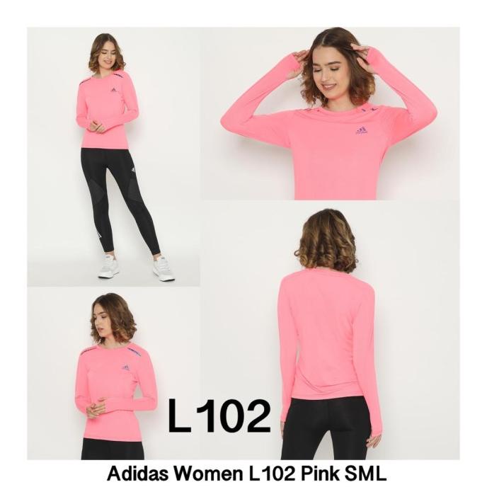 Kaos Lengan Panjang Sport Wanita ADIDAS Orange L102