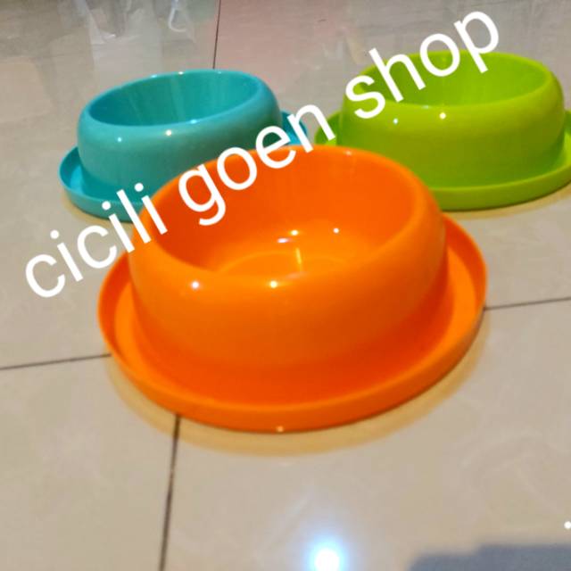 Tempat makan mangkuk piring kucing anjing bulat single anti semut chiro plate mangkok