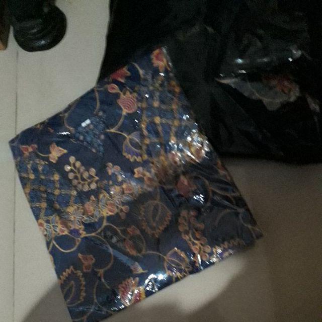 Kemeja Batik Lengan Panjang 021  Hem Batik Murah Seno Sogan Bakung Padi Manggar