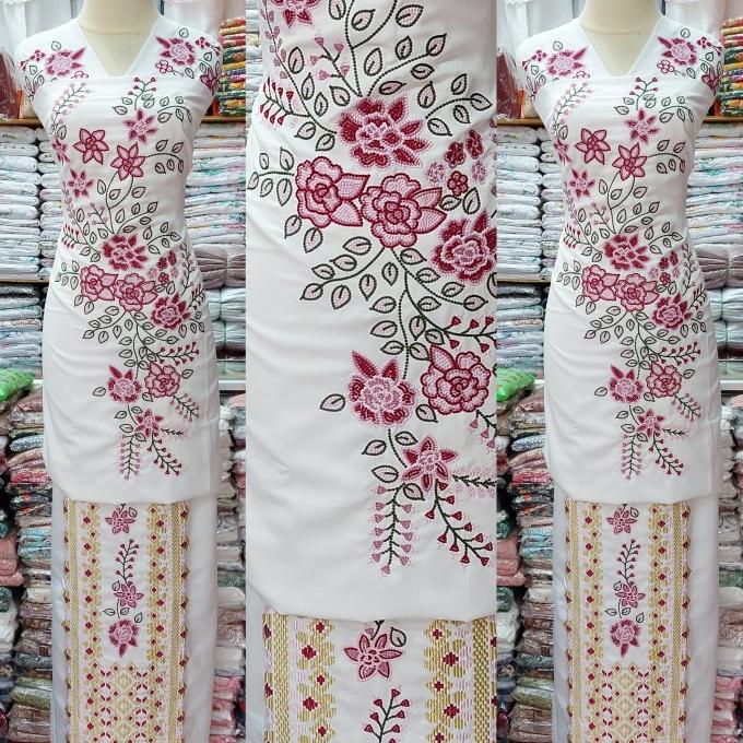 Promo Bahan Baju Kurung Bordir Kapalo Songket Samek Khas Bukittinggi, Padang