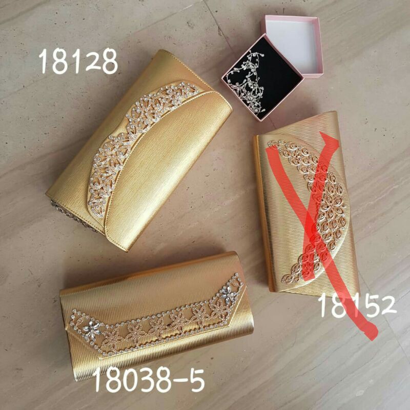 Sale! Tas Pesta  Farnell Clutch Import Murah Kondangan Mewah Cantik Gold Silver Diskon Besar